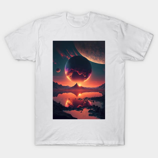 Sunset on mars colony T-Shirt by TheMadSwede